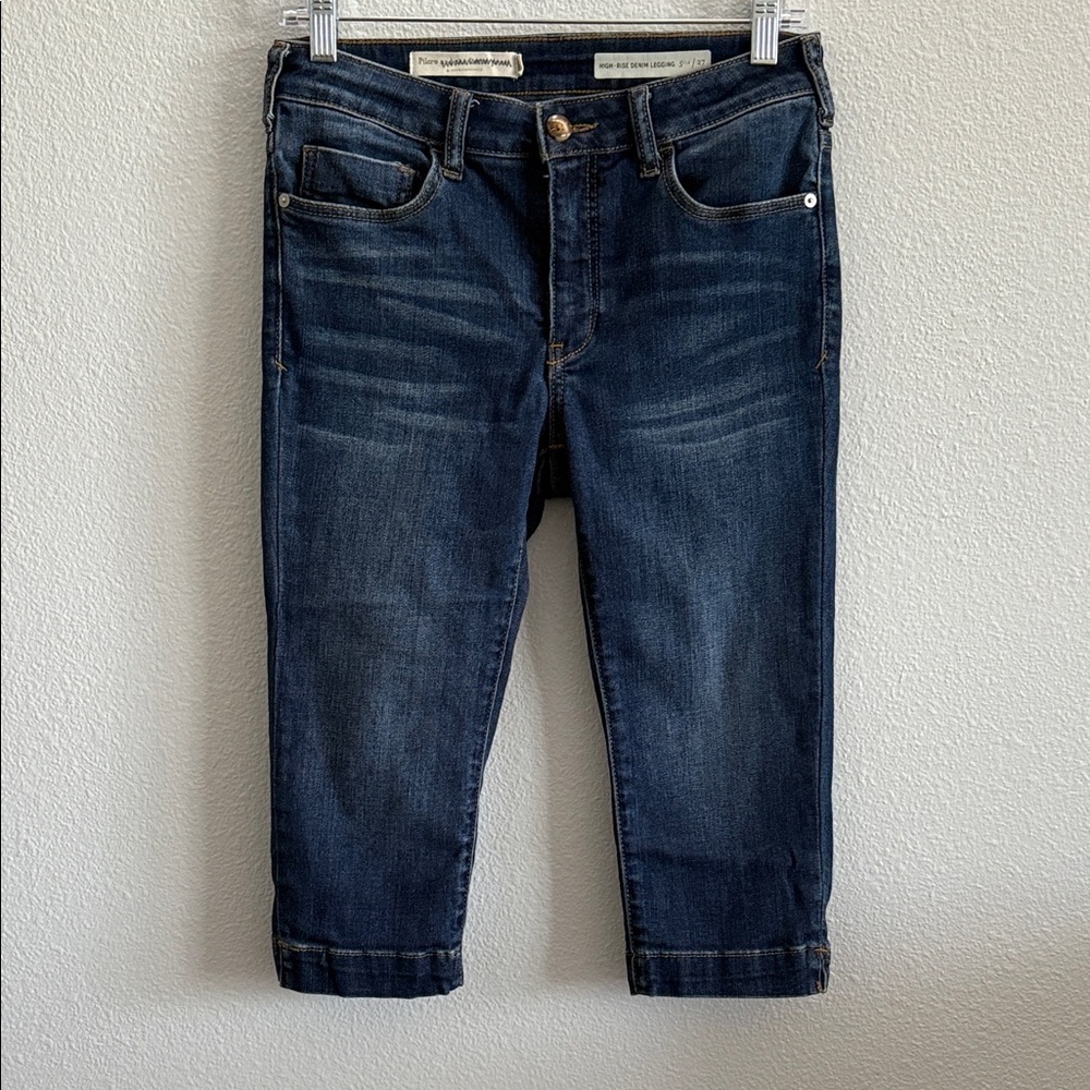 Pilcro Anthropologie High Rise Denim Capri Jeans Size 27 Dark Wash